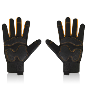 Guantes de seguridad de cuero de alta calidad, multiusos, de alta visibilidad y color personalizado para trabajadores de la construcción. - Product Image 6