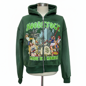 Sudadera con capucha y cremallera de alta calidad, la más demandada por los clientes, con logo impreso personalizado, fabricada en fábrica a precio económico para hombres. - Product Image 1