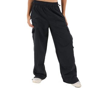 Pantalon cargo noir pour homme, taille élastique, plusieurs poches, léger, respirant, style décontracté, vêtements d'été - Product Image 1
