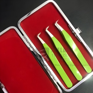 Pinzas para Extensión de Pestañas ASB de Acero Inoxidable, Diseño Delgado de 90 Grados, Color Verde Lima, Punta Puntiaguda, de la Mejor Calidad - Product Image 5