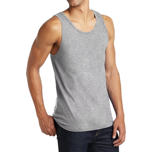 Camiseta sin Mangas Básica para Hombre, Mezcla de Algodón, Tela Suave, Uso Diario Informal, Ligera, Cómoda, Estilo Minimalista de Verano - Product Image 4