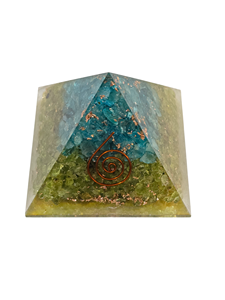 Pirámide de Orgón Hecha a Mano con Piedras Preciosas, Ónix Azul y Ónix Verde, para Meditación, Compre al por Mayor en Amayra Crystals Exports India - Product Image 6