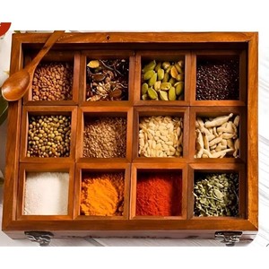 ชั้นวางเครื่องเทศไม้กระถินณรงค์ 12 ช่อง สำหรับจัดเก็บในครัว ขายส่ง - Product Image 1