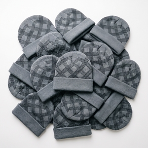 Mäander-Muster Strickmütze Schwarze Bündchenmütze Griechische Fret-Muster Winterwarme Schädelmütze Großhandel Direkt vom Hersteller Kopfbedeckungshersteller - Product Image 6