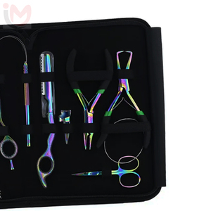 Kit d'outils professionnels pour extensions de cheveux destiné aux stylistes |   Pince à micro-perles, outil à boucles, ciseaux à effiler - Product Image 2
