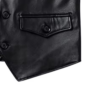 Gilet sans manches en cuir véritable pour homme, style motard, délavé, décontracté, imperméable, fabricant OEM ODM, vente en gros - Product Image 4
