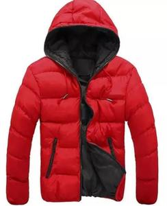 Blouson d'hiver pour homme de haute qualité, col montant uni, rembourrage en polyester chaud, coupe-vent, doublure en laine, réversible - Product Image 1