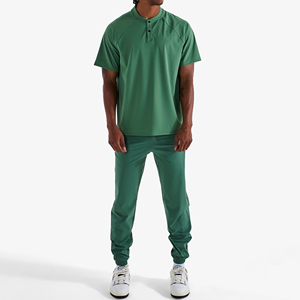 Ensemble d'uniformes médicaux personnalisés pour hôpital, veste de travail à manches 3/4, pantalon de jogging extensible, tenue de travail pour médecins et infirmières, chemise kaki - Product Image 5