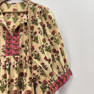 Vestido Midi Informal de Algodón Tejido para Mujer, Color Liso, Manga Corta, Cintura Imperio, Estilo Babydoll, Cuello en V, Holgado, para Todas las Temporadas - Product Image 4