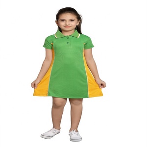 Logotipo personalizado Niñas Uniformes escolares Ropa deportiva Vestido Conjunto para cuello redondo Camiseta con pantalones cortos - Product Image 5