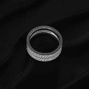 Round Cut Diamond <b>Ring</b> Two Row Eternity Band <b>For</b> <b>Men</b> High Clarity 14k Diamond <b>Ring</b> VVS-VS Clarity IGI Certified <b>for</b> Sale Export - Product Image 4