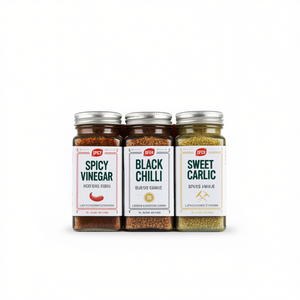 Vietnam Factory's Rustic Design Kraft Dividers Custom Print Hot Sauce <b>Gift</b> Box <b>Set</b> of 3 Bottles Personal <b>Gift</b> <b>Set</b> - Product Image 1
