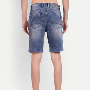 Pantalones Cortos Bermuda de Mezclilla para Hombre Estilo Urbano, Cintura Media, Rotos, Lavados, de Algodón Tejido, con Botones y Estampado Frontal - Product Image 6