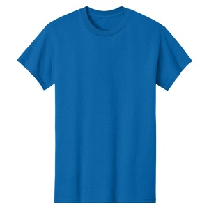 เสื้อยืดผู้ชายทรงหลวมผ้าเจอร์ซีย์คอตตอน 100% แบรนด์ High Street Formal ดีไซน์ปักตัวอักษร พร้อมตัวเลือกสกรีนโลโก้ สีน้ำเงินนีออน - Product Image 1