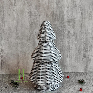 2026 Luxury Handmade Eco-Friendly Rattan Tree Stand <b>Tabletop</b> Decoration for Holiday Parties and Gifts Living Room Decoration - Product Image 1