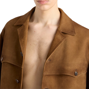 Custom Men's Cowhide Suede Bowling <b>Jacket</b> Luxury Vintage Leather <b>Jacket</b> OEM Private Label leather garments Manufacturer - Product Image 3