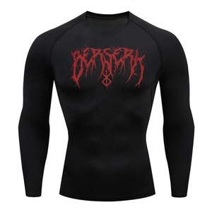 <b>Men's</b> Customize Long Sleeve Rashguard BJJ MMA Muay Thai Grappling Compression 4-Way <b>Stretch</b> Polyester Spandex Sublimation - Product Image 2