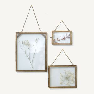 Home Decor Glass & Metal Hanging Picture <b>Frame</b> for <b>Wall</b> Decoration,with 2 Sides Hanging Chain Glass Customised - Product Image 3