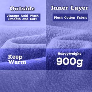 2025 mujeres/hombres Zip Hoodie Oversized Acid Wash Hoodies Heavyweight Distress Cotton Fleece Zipper Hoodie Vintage Style XS - Product Image 3