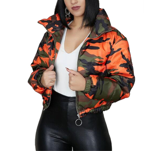 Chaqueta corta acolchada de algodón para mujer, personalizada, de alta calidad, a la moda, con estampado, para invierno, de primera calidad. - Product Image 1