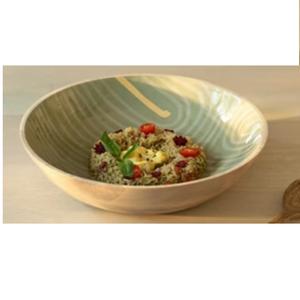 Accesorios para Catering de Restaurantes, Vajilla para el Hogar, Tazón para Servir Ensaladas, Tazón de Madera con Diseño Esmaltado Impreso, Vajilla - Product Image 3