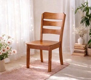 Chaise de salle à manger sans accoudoirs en bois massif, design traditionnel, mobilier de maison stable, apparence moderne, mobilier pour hôtel, banquet et maison - Product Image 1
