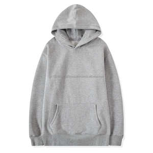 Vente en gros sweat-shirt à capuche 100 coton avec broderie imprimée personnalisée unie pull-over unisexe sans ficelle sweats à capuche pour hommes lourds - Product Image 6