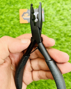 Wholesale Black Matte Stainless Steel 3-Hole Hair <b>Extension</b> Tools Multi-Functional <b>Micro</b> and Nano Beads Pliers Reusable - Product Image 6