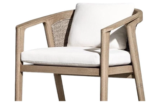 Wholesale Modern New Design Outdoor Furniture 6 Seater Handwoven Wicker Back Garden Teak Dinning <b>Table</b> Set - Product Image 4