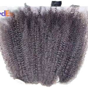 Extensions de cheveux humains naturels non traités, qualité salon, cuticules alignées, trame nouée à la main, non-Remy, bouclés, origine Birmanie/Inde - Product Image 1