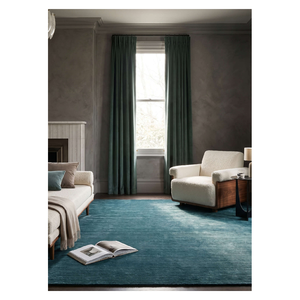 Tapis rectangulaire fait main en laine et viscose, tissé à la main, tapis de sol texturé doux de qualité supérieure, tapis décoratif d'intérieur - Product Image 5