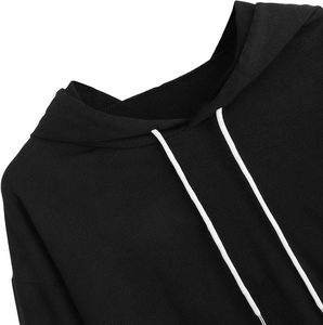 Women's <b>Femboy</b> <b>Clothes</b> Color Block Long Sleeve Crop Top Hoodie - Product Image 4