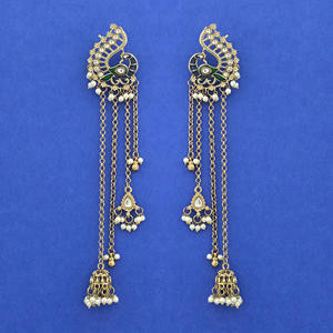 Mayoristas de Joyería Artificial de Moda en India, Pendientes Indo-Occidentales con Baño de Mehndi 113087 - Product Image 3