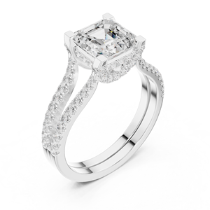 Split Shank GRA Certified <b>Ring</b> <b>Crafted</b> From 14k Solid White Gold Pretty Asscher Shaped Lab Grown Diamond Engagement-Wedding <b>Ring</b> - Product Image 5