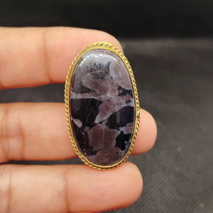 แก้วเจสเปอร์แกบรูรุ่นใหม่ล่าสุด ทรงหลังเบี้ยร่องทองเหลือง คริสตัลสุดงดงามสำหรับการบำบัดรักษา  หินพลอยหลวมสำหรับทำเครื่องประดับ  งานฝังขอบ - Product Image 1