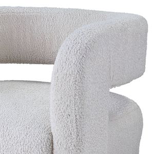 Poltrona Yitua in Peluche Bianco con Dettagli in Sherpa per Soggiorno, Comoda ed Elegante - Product Image 3