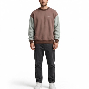 Sweat-shirt à col rond pour homme, couleur personnalisée, blocs de couleur, manches raglan, coupe classique, vêtement décontracté d'automne, 100% coton French Terry Pat - Product Image 6