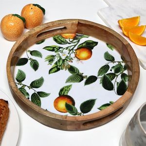 Bandeja Decorativa de Madera de Mango con Diseño Moderno y Estampado Esmaltado, Bandeja para Servir de Madera con Impresión Esmaltada a un Precio Muy Bueno - Product Image 4