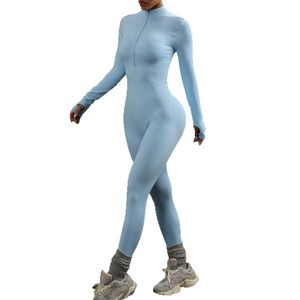 Combinaison de yoga une pièce sans couture à haute élasticité pour fitness, avec fermeture éclair, pour l'entraînement des fessiers, best-seller TK, amincissante et tendance - Product Image 4
