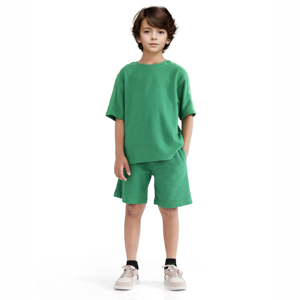 Ensemble T-shirt et Short Décontracté de Haute Qualité OEM ODM 2026 pour Enfants – Tenue d'Été 2 Pièces pour Filles et Garçons - Product Image 5