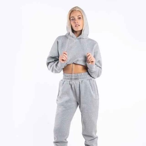 Sudadera con capucha de algodón tejido ecológico de manga larga para mujer, estilo jogger, con logo personalizado en la parte delantera, ideal para invierno, venta al por mayor. - Product Image 5