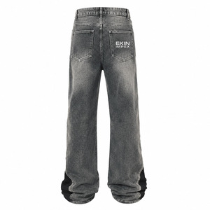 Pantalones Vaqueros Anchos de Mezclilla para Hombre, Estilo Vintage, Color Gris Lavado, con Logotipo Personalizado EKIN IMPEX, Modelo Ek-5840 del Fabricante - Product Image 2