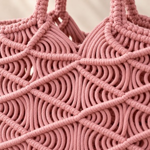 Sac au crochet fait main en cordon de coton 100% tressé, fil macramé, vente en gros - Product Image 4