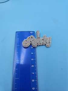 Collar con Colgante de Letra Cursiva en Capas, Chapado en Rodio, con Incrustaciones de Diamantes de Imitación VVS, de Lujo, Personalizado, para Mujer - Product Image 6