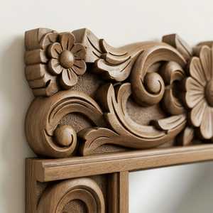 Handmade Resin Rectangular Wall <b>Mirror</b> with Floral Carved Frame Traditional Luxury Eco-Friendly Bathroom Decor - Product Image 3