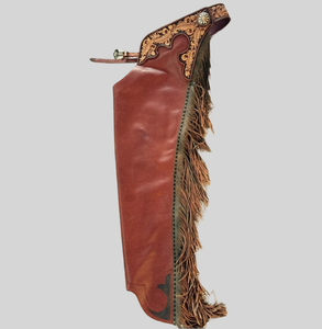 "Premium Western <b>Leather</b> Chaps Cowboy Riding Gear Durable & Comfortable Adjustable Fit Handmade for Horse Riding & Rodeo - Product Image 1