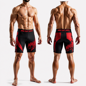 Shorts de compression personnalisés pour le MMA avec design de tenue de combat pour les besoins de grappling et de Jiu-Jitsu sans kimono - Product Image 2