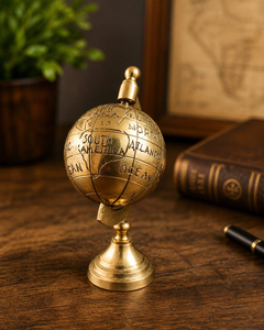 Globe terrestre vintage en laiton fait main, carte du monde décorative pour table, ornement de bureau classique, décoration de bureau et de salle d'étude, inspiré des voyages - Product Image 1