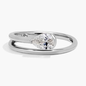 14K Yellow Gold Pear Cut Lab Grown Diamond <b>Open</b> <b>Ring</b> - Product Image 5