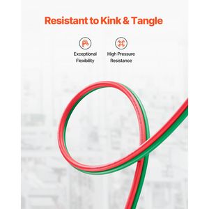 Tubi per saldatura ossigeno-acetilene 1/4 pollici x 100 piedi con raccordo B F 9/16"-18, 300 PSI, doppio tubo di grado T - Product Image 1